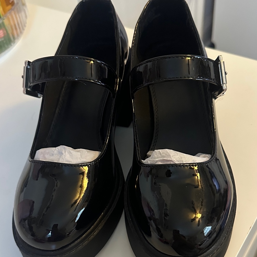 ASOS Glossy Black Platform Mary Janes